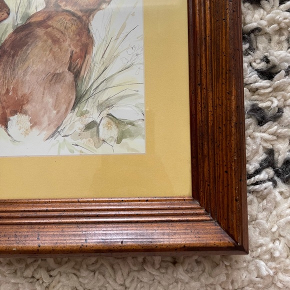 SOLD Cute vintage Wooden framed Rabbit Print - Picture 4 of 5